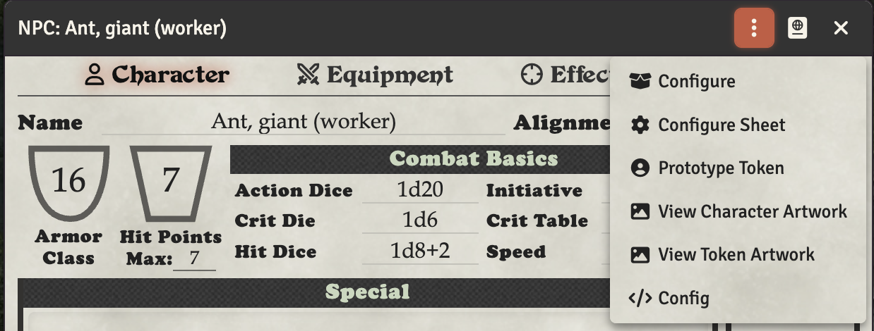 NPC Config Menu