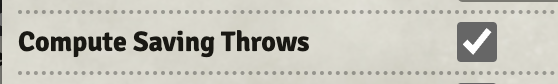 Saving Throws Config Checkbox